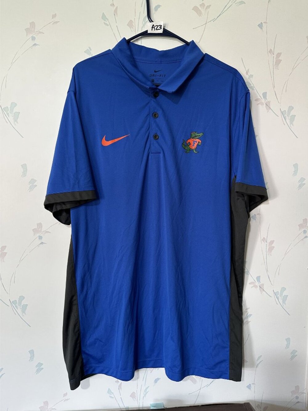 Nike Dri-Fit Florida Gators Polo Shirt XXL Blue & Black Embroidered Logo